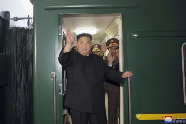 This Sept. 10, 2023 photo provided by the North Korean government shows that North Korea leader Kim Jong Un waves from a train in Pyongyang, North Korea, as he leaves for Russia. Independent journalists were not given access to cover the event depicted in this image distributed by the North Korean government. The content of this image is as provided and cannot be independently verified. Korean language watermark on image as provided by source reads: “KCNA” which is the abbreviation for Korean Central News Agency. (Korean Central News Agency/Korea News Service via AP)

Associated Press/LaPresse
Only Italy and Spain