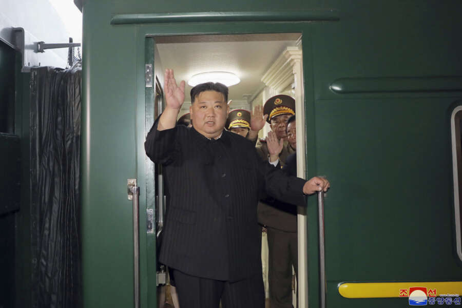 This Sept. 10, 2023 photo provided by the North Korean government shows that North Korea leader Kim Jong Un waves from a train in Pyongyang, North Korea, as he leaves for Russia. Independent journalists were not given access to cover the event depicted in this image distributed by the North Korean government. The content of this image is as provided and cannot be independently verified. Korean language watermark on image as provided by source reads: “KCNA” which is the abbreviation for Korean Central News Agency. (Korean Central News Agency/Korea News Service via AP)

Associated Press/LaPresse
Only Italy and Spain