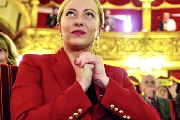 Foto Filippo Attili/Palazzo Chigi/LaPresse 
03-10-2023 Torino 
Politica 
Il Presidente del Consiglio, Giorgia Meloni, ha tenuto un intervento alla seconda edizione del Festival delle Regioni e delle Province autonome presso il Teatro Carignano di Torino.


DISTRIBUTION FREE OF CHARGE – NOT FOR SALE – Obbligatorio citare la fonte LaPresse/Palazzo Chigi/Filippo Attili