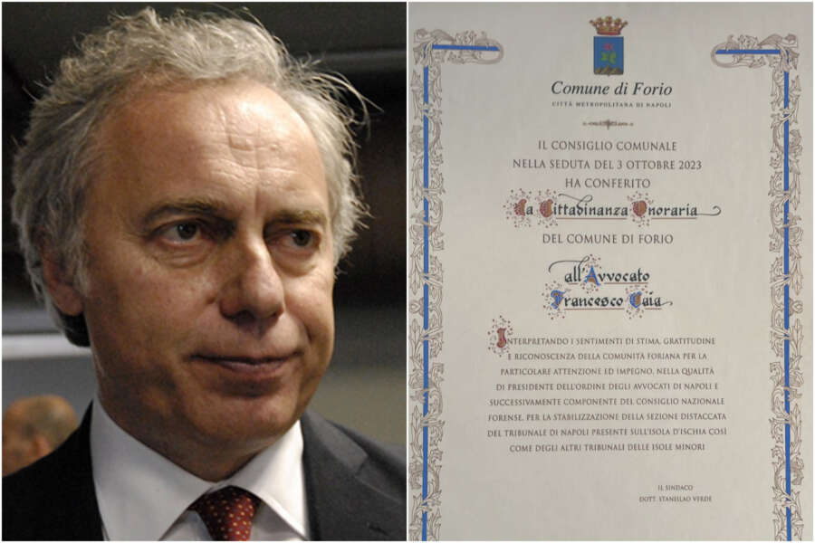 Mantenimento giurisdizione nelle località insulari, Forio dà la cittadinanza onoraria all’avvocato Caia e al sottosegretario Del Mastro