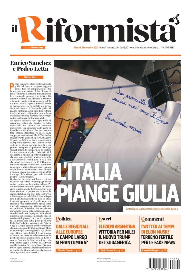 Quotidiano del 21 Novembre 2023