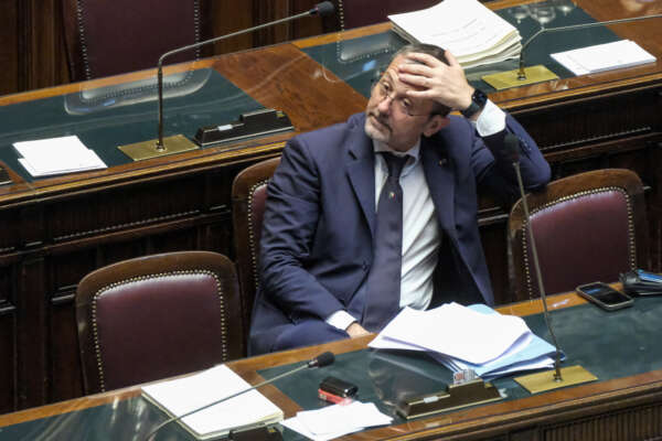 Foto Mauro Scrobogna/LaPresse
26-07-2023 Roma (Italia) Politica – Camera dei Deputati, legge su reato universale di procreazione assistita GPA –  Nella foto: Andrea Delmastro FDI sottosegretario alla Giustizia 

July 26, Rome (Italy) Politics – Chamber of Deputies, law on the universal crime of assisted procreation GPA – In the photo: Andrea Delmastro FDI Undersecretary of Justice