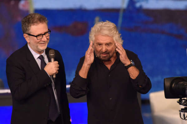 Foto Gian Mattia D’Alberto / LaPresse
12 Novembre 2023 – Milano Italia – spettacolo
Che tempo che fa
Nella foto:  Beppe Grillo

2023 November 12 – Milan Italy – entertainment
Che tempo che fa , tv show
In the picture:  Beppe Grillo