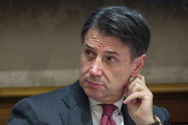 Foto Mauro Scrobogna/LaPresse 
11-10-2023 Roma (Italia) – Politica – Senato, M5S presenta intergruppo parlamentare su i diritti della persona – Nella foto: il presidente M5S Giuseppe Conte 

October 11, 2023 Rome (Italy)- Politics – Senate, M5S presents parliamentary intergroup on human rights – In the photo: M5S president Giuseppe Conte