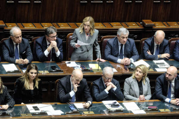 Foto Mauro Scrobogna /LaPresse
12-12-2023 Roma – Politica – Camera dei Deputati, informativa del Presidente del Consiglio sul prossimo Consiglio europeo – Nella foto: il Presidente del Consiglio Giorgia Meloni, i Ministri Giancarlo Giorgetti, Antonio Tajani e il Governo
December 12, 2023 Roma – Politics – Chamber of Deputies, information from the Prime Minister on the next European Council – In the photo: Pm Giorgia Meloni, ministers Giancarlo Giorgetti, Antonio Tajani and the government Foto Mauro Scrobogna /LaPresse
12-12-2023 Roma – Politica – Camera dei Deputati, informativa del Presidente del Consiglio sul prossimo Consiglio europeo – Nella foto: il Presidente del Consiglio Giorgia Meloni, i Ministri Giancarlo Giorgetti, Antonio Tajani e il Governo
December 12, 2023 Roma – Politics – Chamber of Deputies, information from the Prime Minister on the next European Council – In the photo: Pm Giorgia Meloni, ministers Giancarlo Giorgetti, Antonio Tajani and the government