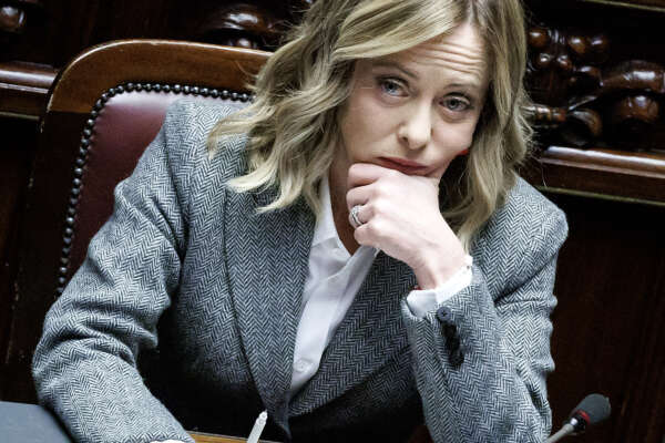 Foto Roberto Monaldo / LaPresse
24-01-2024 Roma
Politica
Camera dei deputati – Question time con il presidente del Consiglio Giorgia Meloni
Nella foto Giorgia Meloni

24-01-2024 Rome (Italy)
Politics
Chamber of deputies – Question time whit Prime Minister Giorgia Meloni
In the pic Giorgia Meloni