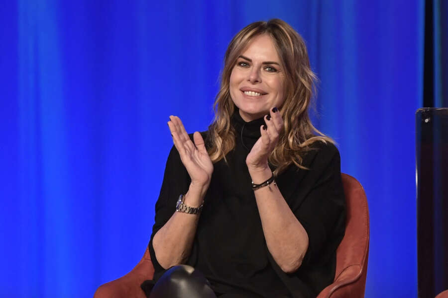 Foto Mario Cartelli/LaPresse21-11-2018 Roma, Italia SpettacoloQuinta puntata del Maurizio Costanzo Show registrata presso gli studi VoxsonNella foto: Paola PeregoPhoto Mario Cartelli/LaPresseNovember 21st, 2018 Rome, ItalyEntertainementMaurizio Costanzo Show tv program fifth episode recorded at Voxson studiosIn the photo: Paola Perego