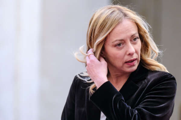 Foto Mauro Scrobogna/LaPresse
16-12-2023 Roma (Italia) Politica – Chigi Governo – visita del PM della Gran Bretagna Sunak – Nella foto: Il Presidente del Consiglio Giorgia Meloni

December 16, 2023 Rome (Italy) Politics – Chigi, Government – visit by the PM of GB Sunak – In the photo: Prime Minister Giorgia Meloni