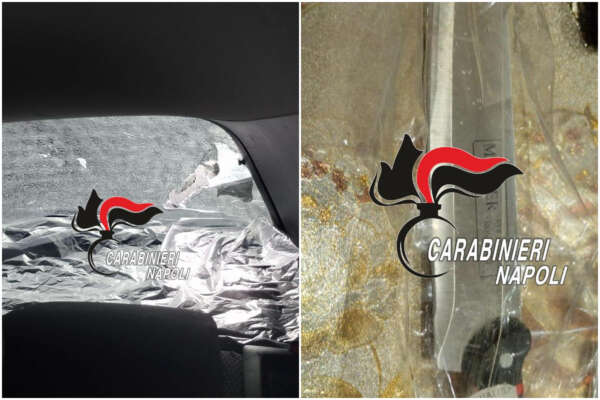 L’ex moglie esce con gli amici, lui lancia coltello contro l’auto e semina il panico: incastrato da video