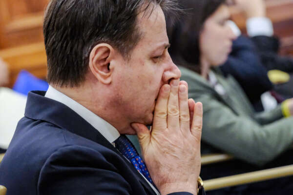 Foto Mauro Scrobogna/LaPresse 
13-02-2024 Roma (Italia) – Politica – Senato, “Palazzina Laf", proiezione del film dedicato  all’acciaieria Ilva di Taranto – Nella foto: Giuseppe Conte M5S, Elly Schlein PD durante la proiezione film di Michele Riondino “Palazzina Laf" dedicato a uno dei tanti casi giudiziari che hanno investito l’acciaieria Ilva di Taranto 


February 13, 2024 Rome (Italy)- Politics – Senate, Palazzina Laf", screening of the film dedicated to the Ilva steelworks in Taranto – In the photo: Giuseppe Conte M5S, Elly Schlein PD during the screening of Michele Riondino’s film "Palazzina Laf" dedicated to one of the many judicial cases that have affected the Ilva steelworks in Taranto