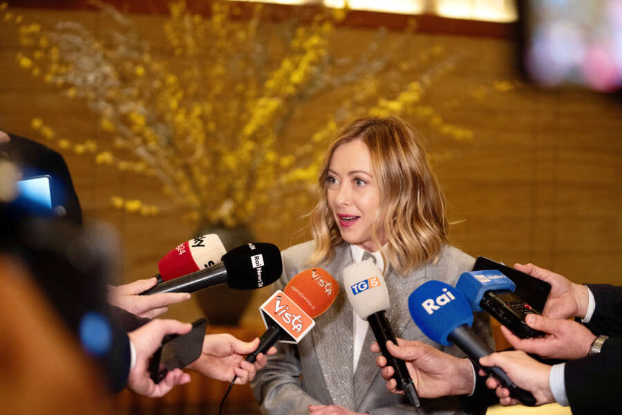 Foto Filippo Attili/Palazzo Chigi/LaPresse 
05-02-2024 Tokyo, Giappone
Politica 
Il Presidente del Consiglio Giorgia Meloni in Giappone

DISTRIBUTION FREE OF CHARGE – NOT FOR SALE – Obbligatorio citare la fonte LaPresse/Palazzo Chigi/Filippo Attili