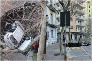 Voragine a Napoli, auto risucchiate con persone a bordo e case allagate: tragedia sfiorata al Vomero