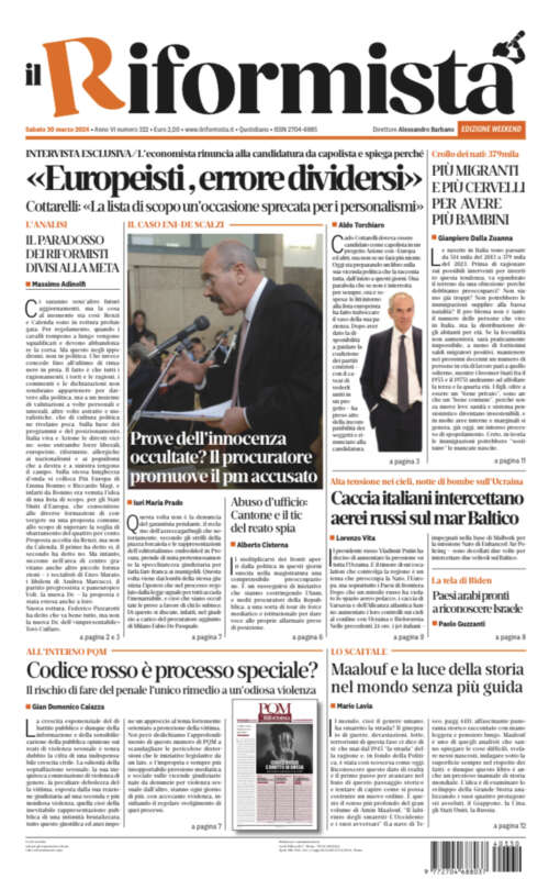 Quotidiano del 30 Marzo 2024