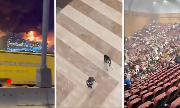 Sparatoria ed esplosione in sala concerti Crocus City Hall di Mosca (rischio crollo): almeno 12 morti e 35 persone ferite da tre uomini in mimetica