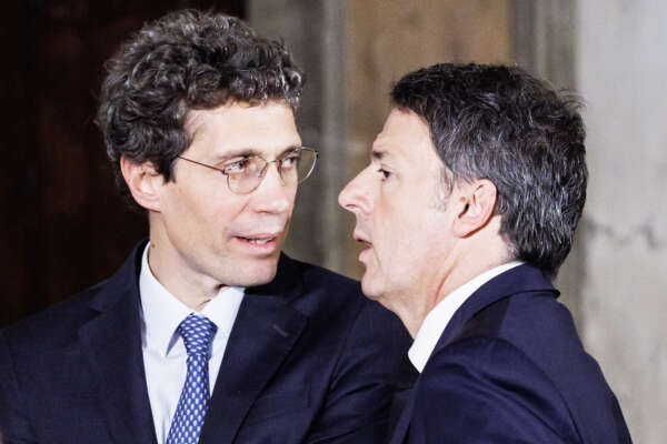 Foto Roberto Monaldo / LaPresse
20-12-2023 Roma 
Politica
Quirinale –  Cerimonia per lo scambio degli auguri di fine anno con i rappresentanti delle Istituzioni, delle Forze Politiche e della società civile 
Nella foto Riccardo Magi, Matteo Renzi

20-12-2023 Rome (Italy)
Politics
Quirinale palace – Ceremony for the exchange of end-of-year greetings with the high officials of the State
In the pic Riccardo Magi, Matteo Renzi