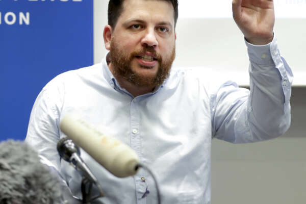FILE – In this Aug. 21, 2020, file photo, Leonid Volkov, a top strategist for Russian opposition leader Alexei Navalny, addresses the media in Berlin, Germany. Navalny and his embattled allies won’t be running in the Sept. 19 parliamentary election, but they still hope to challenge the ruling United Russia party with their strategy known as Smart Voting. Volkov told The Associated Press that Smart Voting has been monitoring and analyzing hundreds of campaigns and will be endorsing about 1,300 candidates — not just for the State Duma balloting but also for various regional elections that are being held on the same day. (AP Photo/Michael Sohn, File) FILE – In this Aug. 21, 2020, file photo, Leonid Volkov, a top strategist for Russian opposition leader Alexei Navalny, addresses the media in Berlin, Germany. Navalny and his embattled allies won’t be running in the Sept. 19 parliamentary election, but they still hope to challenge the ruling United Russia party with their strategy known as Smart Voting. Volkov told The Associated Press that Smart Voting has been monitoring and analyzing hundreds of campaigns and will be endorsing about 1,300 candidates — not just for the State Duma balloting but also for various regional elections that are being held on the same day. (AP Photo/Michael Sohn, File)