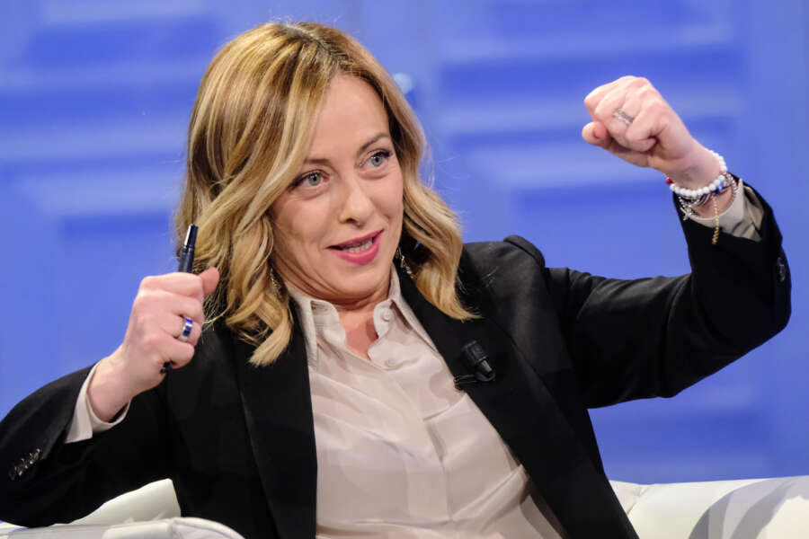 Foto Mauro Scrobogna /LaPresse
22-02-2024 Roma (Italia) – Politica – RAI – trasmissione Porta a Porta – Nella foto: la Presidente del Consiglio Giorgia Meloni ospite di Bruno Vespa

February 22, Rome (Italy) – Politics – RAI – Porta a Porta transmission – In the photo: PM Giorgia Meloni guest of Bruno Vespa