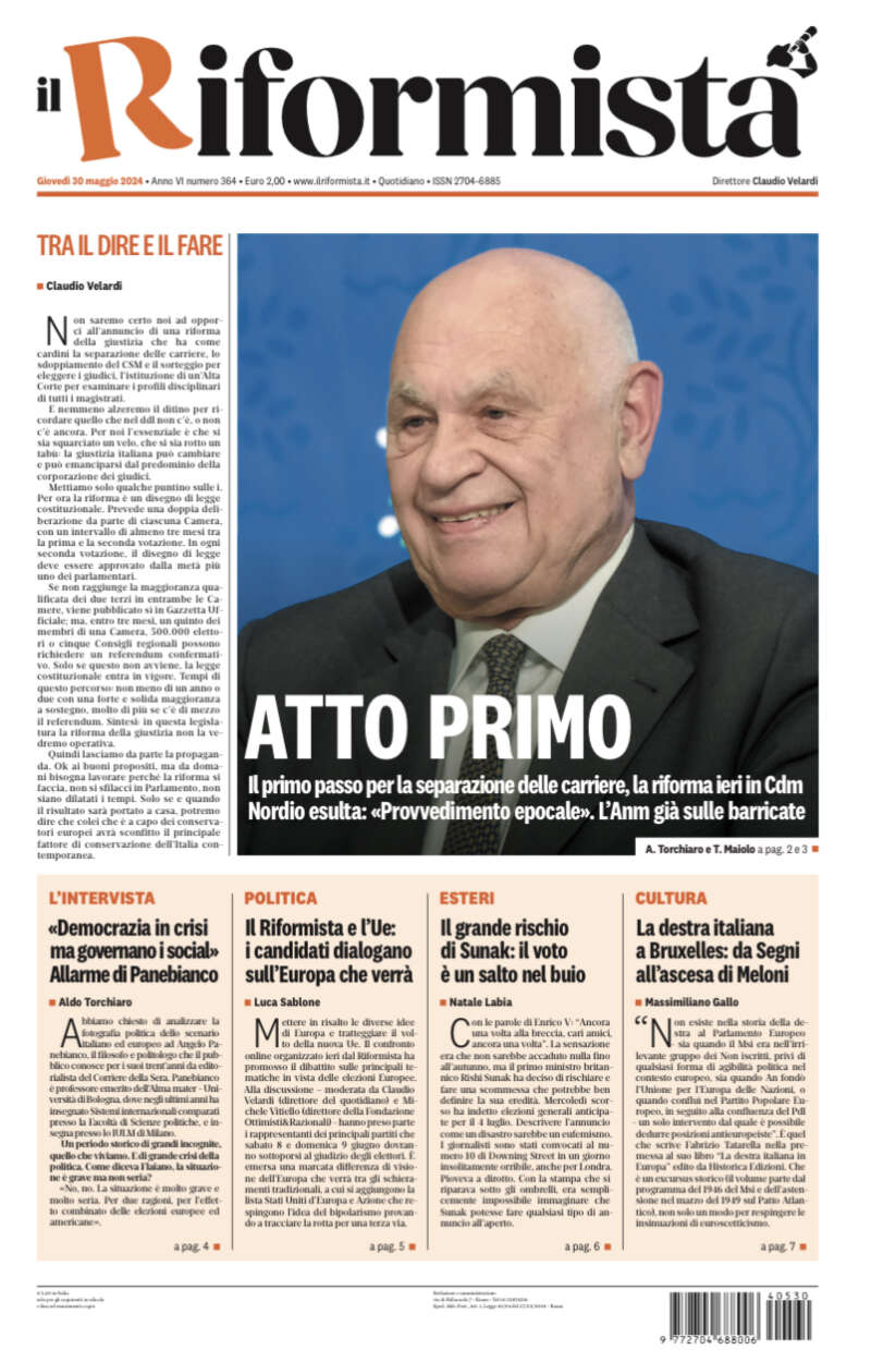 Quotidiano del 30 Maggio 2024