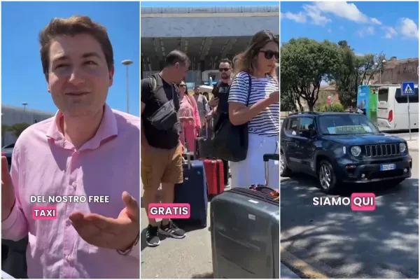 Taxi gratis alla stazione Termini, passaggi a turisti e cittadini: “Alla faccia della lobby di 20mila tassisti” Taxi gratis alla stazione Termini, passaggi a turisti e cittadini: “Alla faccia della lobby di 20mila tassisti”