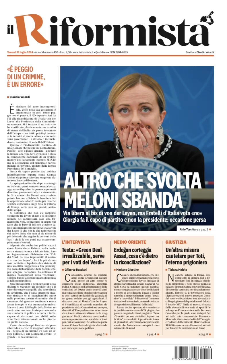 Quotidiano del 19 Luglio 2024
