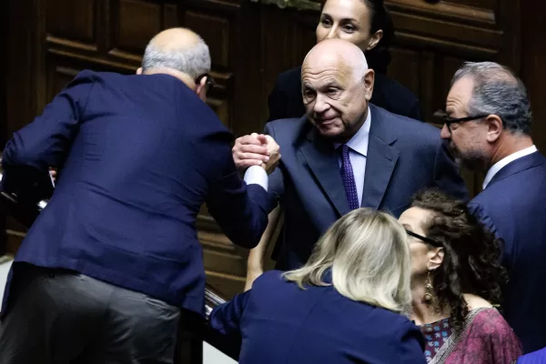 Il ministro Carlo Nordio dopo il voto finale del ddl sulla riforma della giustizia alla Camera dei deputati a Roma, Mercoledì, 10 Luglio 2024 (Foto Roberto Monaldo / LaPresse)

Minister Carlo Nordio after the final vote on the justice reform bill in the Chamber of deputies in Rome, Wednesday, July 10, 2024 (Photo by Roberto Monaldo / LaPresse)