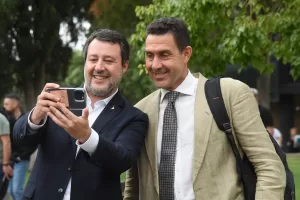 MATTEO SALVINI MINISTRO DELLE INFRASTRUTTURE E DEI TRASPORTI     ROBERTO VANNACCI   GENERALE
