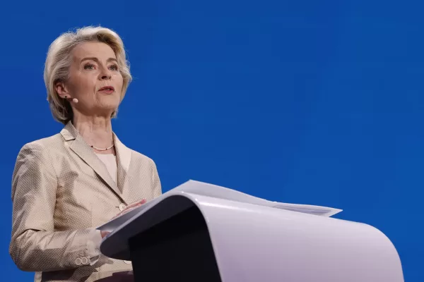 Lead candidate for the European Commission, current European Commission President Ursula von der Leyen, speaks during an election event at the European Parliament in Brussels, Sunday, June 9, 2024. Polling stations opened across Europe on Sunday as voters from 20 countries cast ballots in elections that are expected to shift the European Union’s parliament to the right and could reshape the future direction of the world’s biggest trading bloc. (AP Photo/Geert Vanden Wijngaert) 


Associated Press / LaPresse
Only italy and Spain