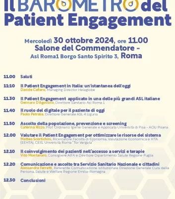 Coinvolgimento del paziente, Asl Roma 1 presenta l’indagine di Helaglobe Coinvolgimento del paziente, Asl Roma 1 presenta l’indagine di Helaglobe