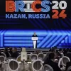 Russian President Vladimir Putin speaks at festive reception of the BRICS Summit in Kazan, Russia, Wednesday, Oct. 23, 2024. (Alexander Nemenov, Pool Photo via AP) Russian President Vladimir Putin speaks at festive reception of the BRICS Summit in Kazan, Russia, Wednesday, Oct. 23, 2024. (Alexander Nemenov, Pool Photo via AP)