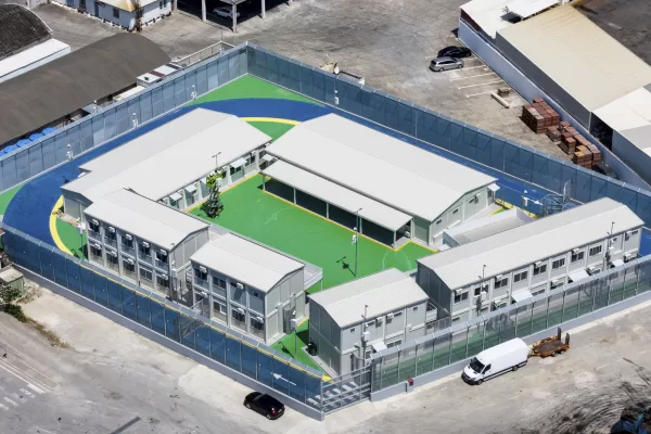 A migrant center is seen from above in the port of Shengjin, northwest Albania, Thursday, July 25, 2024. Migrants rescued at sea while attempting to reach Italy are likely to see themselves transported to Albania from next month while their asylum claims are processed, under a controversial deal in which the small Balkan country will host thousands of asylum-seekers on Italy’s behalf. (AP Photo/Vlasov Sulaj)
Associated Press / LaPresse
Only italy and Spain A migrant center is seen from above in the port of Shengjin, northwest Albania, Thursday, July 25, 2024. Migrants rescued at sea while attempting to reach Italy are likely to see themselves transported to Albania from next month while their asylum claims are processed, under a controversial deal in which the small Balkan country will host thousands of asylum-seekers on Italy’s behalf. (AP Photo/Vlasov Sulaj)
Associated Press / LaPresse
Only italy and Spain