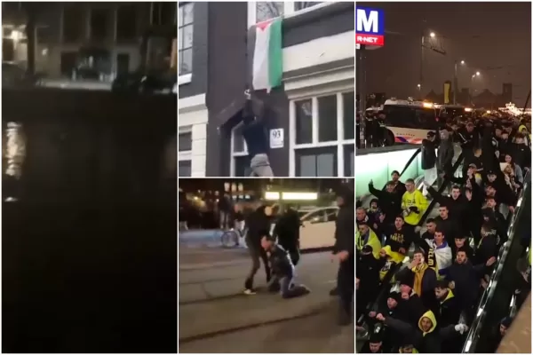 Tifosi israeliani aggrediti ad Amsterdam, la ricostruzione video: bandiera Palestina strappata, fischi a vittime Valencia, caccia a supporter Maccabi (investiti e gettati nel canale) Tifosi israeliani aggrediti ad Amsterdam, la ricostruzione video: bandiera Palestina strappata, fischi a vittime Valencia, caccia a supporter Maccabi (investiti e gettati nel canale)