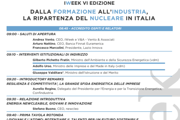 Dalla formazione all’industria, la ripartenza del nucleare in Italia. L’evento della VI edizione di iWeek