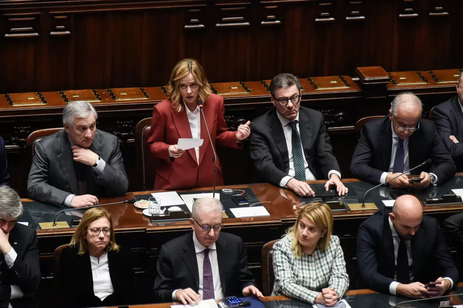 ANTONIO TAJANI MINISTRO ESTERI, LA PRESIDENTE DEL CONSIGLIO GIORGIA MELONI, GIANCARLO GIORGETTI MINISTRO ECONOMIA