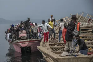 People fleeing M-23 rebel advances arrive by boat in Goma, Democratic Republic of the Congo, Wednesday, Jan. 22, 2025. (AP Photo/Moses Sawasawa) People fleeing M-23 rebel advances arrive by boat in Goma, Democratic Republic of the Congo, Wednesday, Jan. 22, 2025. (AP Photo/Moses Sawasawa)