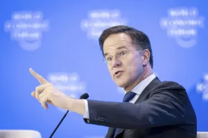 NATO Secretary General Mark Rutte attends the Annual Meeting of World Economic Forum in Davos, Switzerland, Thursday, Jan. 23, 2025. (Michael Buholzer/Keystone via AP)
