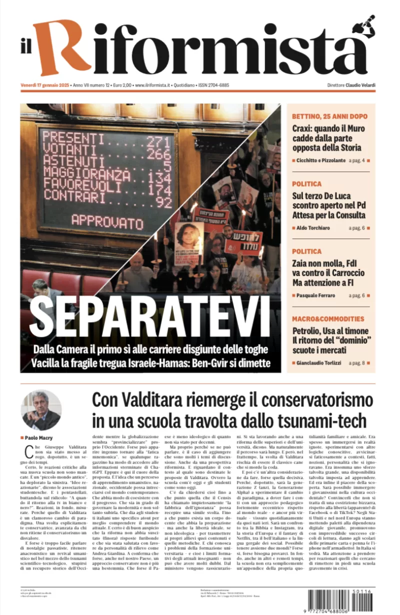 Quotidiano del 17 Gennaio 2025