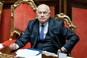 Il ministro della Giustizia Carlo Nordio nell’aula del Senato durante il Question time, Roma, Giovedì, 16 Gennaio 2025 (Foto Roberto Monaldo / LaPresse)
 
Minister of Justice Carlo Nordio in the Senate during Question Time, Thursday, Jan. 16, 2025 (Photo by Roberto Monaldo / LaPresse)