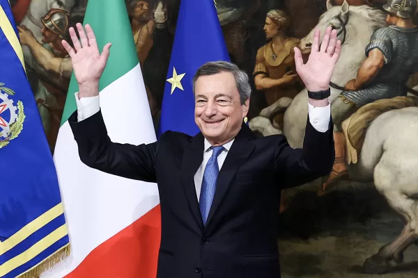 Foto Roberto Monaldo / LaPresse
23-10-2022 Roma (Italia) 
Politica
Palazzo Chigi – Insediamento della Presidente del Consiglio Giorgia Meloni
Nella foto Mario Draghi

23-10-2022 Rome (Italy)
Politics
Inauguration ceremony of the new Prime Minister at Chigi palace
In the pic Mario Draghi