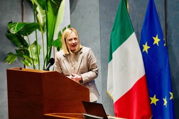 Il Presidente del Consiglio, Giorgia Meloni, partecipa alla Conferenza dei prefetti e dei questori d’Italia presso la Scuola Superiore Amministrazione dell’Interno a Roma (Itali) – politica – 17 febbraio 2025DISTRIBUTION FREE OF CHARGE – NOT FOR SALE – Obbligatorio citare la fonte LaPresse/Palazzo Chigi/Filippo Attili