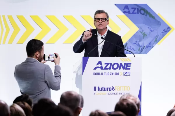 Carlo Calenda durante l’intervento conclusivo del secondo Congresso nazionale di Azione, Roma, Domenica, 30 Marzo 2025 (Foto Roberto Monaldo / LaPresse)
Carlo Calenda during the closing speech of the National congress of Action party, Rome, Sunday, Mar. 30, 2025 (Photo by Roberto Monaldo / LaPresse) Carlo Calenda durante l’intervento conclusivo del secondo Congresso nazionale di Azione, Roma, Domenica, 30 Marzo 2025 (Foto Roberto Monaldo / LaPresse)
Carlo Calenda during the closing speech of the National congress of Action party, Rome, Sunday, Mar. 30, 2025 (Photo by Roberto Monaldo / LaPresse)