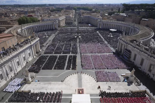 A view of the funeral of Pope Francis in St. Peter’s Square at the Vatican, Saturday, April 26, 2025. (AP Photo/Alessandra Tarantino) A view of the funeral of Pope Francis in St. Peter’s Square at the Vatican, Saturday, April 26, 2025. (AP Photo/Alessandra Tarantino)