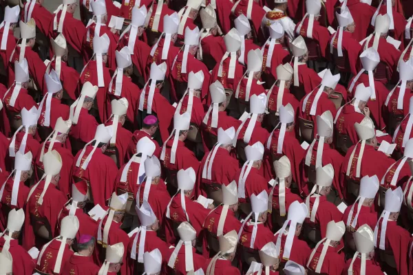 Clergy during the funeral of Pope Francis in St. Peter’s Square at the Vatican, Saturday, April 26, 2025. (AP Photo/Markus Schreiber) Clergy during the funeral of Pope Francis in St. Peter’s Square at the Vatican, Saturday, April 26, 2025. (AP Photo/Markus Schreiber)