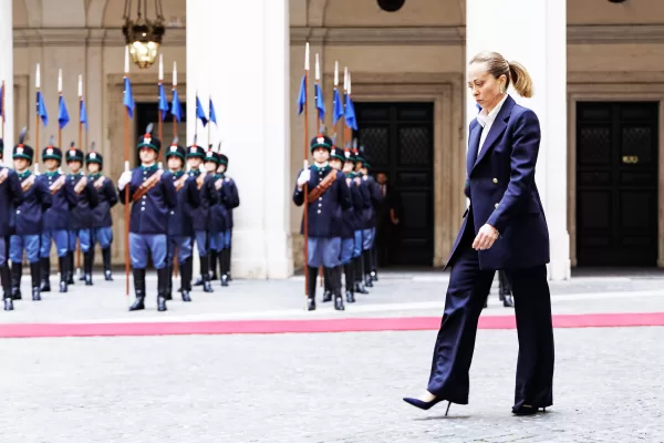 La presidente del Consiglio Giorgia Meloni in occasione dell’incontro con il primo ministro del Montenegro Milojko Spajiće Palazzo Chigi, Roma, Martedì, 15 Aprile 2025 (Foto Roberto Monaldo / LaPresse)
Prime minister Giorgia Meloni during the meeting whit the prime minister of Montenegro Milojko Spajiće at Chigi palace, Rome, Tuesday, Apr. 15, 2025 (Photo by Roberto Monaldo / LaPresse) La presidente del Consiglio Giorgia Meloni in occasione dell’incontro con il primo ministro del Montenegro Milojko Spajiće Palazzo Chigi, Roma, Martedì, 15 Aprile 2025 (Foto Roberto Monaldo / LaPresse)
Prime minister Giorgia Meloni during the meeting whit the prime minister of Montenegro Milojko Spajiće at Chigi palace, Rome, Tuesday, Apr. 15, 2025 (Photo by Roberto Monaldo / LaPresse)