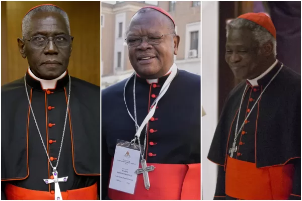 Da sinistra Robert Sarah, Fridolin Ambongo Besungu, Peter Turkson