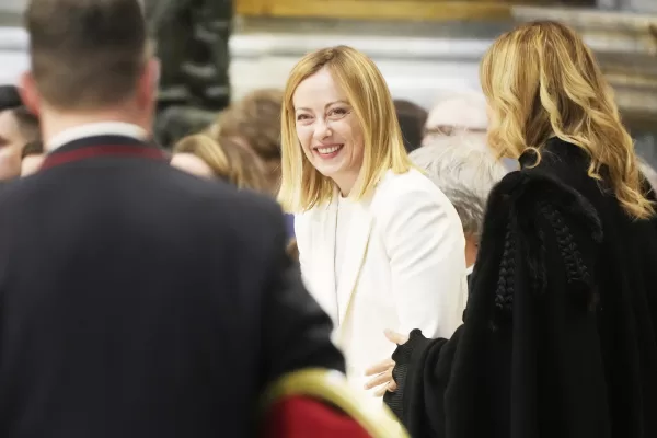Italian Premier Giorgia Meloni arrives in St. Peter’s Basilica at The Vatican to attend a mass presided over by Archbishop Rino Fisichella, Wednesday, April 2, 2025, for late Saint Pope John Paul II on the 20th anniversary of his death. (AP Photo/Gregorio Borgia) 


Associated  Press / LaPresse
Only italy and spain
