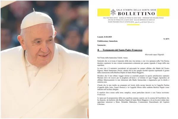 Il testamento del Papa: “Sepolcro nella terra con solo “Franciscus”, spese coperte da benefattore” Il testamento del Papa: “Sepolcro nella terra con solo “Franciscus”, spese coperte da benefattore”