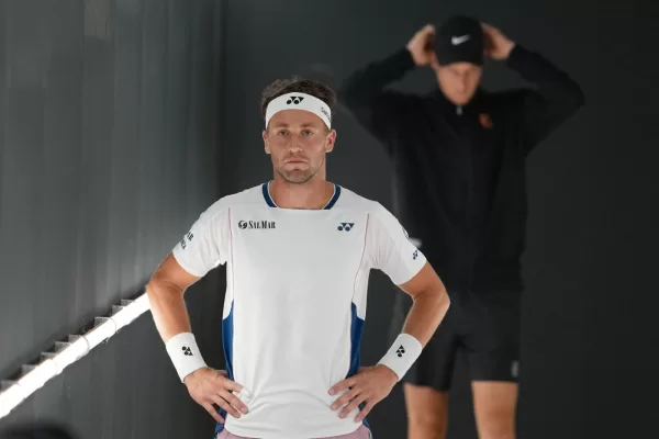 Casper Ruud (NOR) Jannik Sinner (ITA)  during quarter-final round against Jannik Sinner (ITA)    of the ATP  Master 1000 Internazionali BNL dItalia tournament at Foro Italico on May 15, 2025
(Alfredo Falcone/LaPresse)