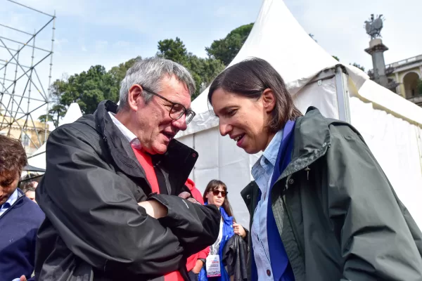MAURIZIO LANDINI SINDACALISTA CGIL, ELLY SCHLEIN POLITICA