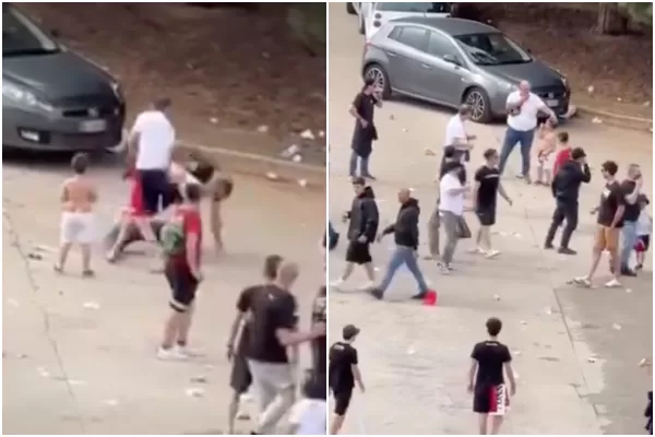 Il video del papà massacrato dagli ultras del Bari davanti al figlio in lacrime: voleva recuperare lo zainetto ma c’era la protesta… Quelli del Napoli si picchiano tra loro