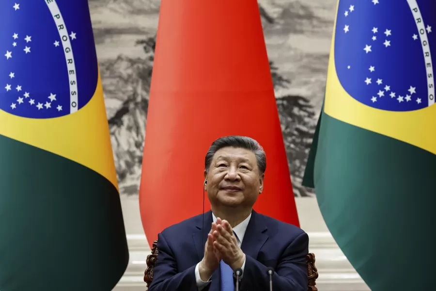 Chinese President Xi Jinping applauds after a a joint press conference with Brazil’s President Luiz Inacio Lula da Silva (not pictured) at the Great Hall of the People in Beijing, China, Tuesday, May 13, 2025.  (Tingshu Wang/Pool Photo via AP)  


Associated Press / LaPresse
Only italy and spain